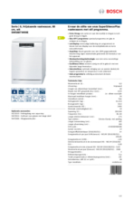 Product informatie BOSCH vaatwasser vrijstaand wit SMS68TW00E