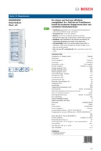 Product informatie BOSCH vrieskast GSN33GW30