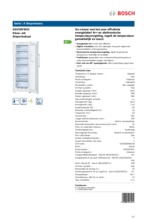 Product informatie BOSCH vrieskast GSV29VW31