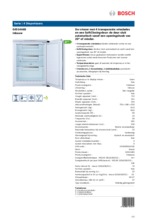 Product informatie BOSCH vrieskast inbouw GID14A65