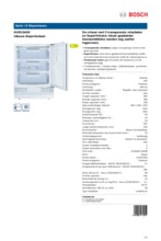 Product informatie BOSCH vrieskast onderbouw GUD15A50