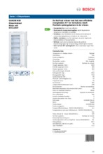 Product informatie BOSCH vrieskast wit GSN29EW30