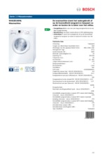 Product informatie BOSCH wasmachine WAB28160NL