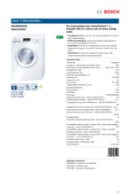 Product informatie BOSCH wasmachine WAB28262NL