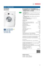 Product informatie BOSCH wasmachine WAE28267NL