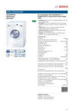 Product informatie BOSCH wasmachine WAE28397NL
