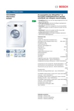 Product informatie BOSCH wasmachine WAE28498NL
