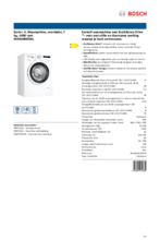 Product informatie BOSCH wasmachine WAN28005NL