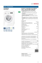 Product informatie BOSCH wasmachine WAN28062NL