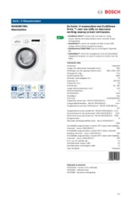 Product informatie BOSCH wasmachine WAN28070NL