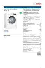 Product informatie BOSCH wasmachine WAN28222NL