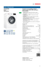 Product informatie BOSCH wasmachine WAT28320NL