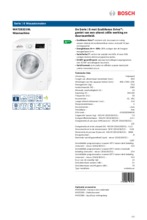 Product informatie BOSCH wasmachine WAT28321NL