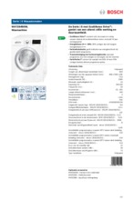 Product informatie BOSCH wasmachine WAT28490NL