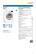Product informatie BOSCH wasmachine WAT28491NL