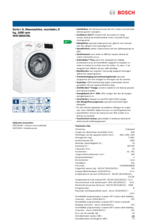 Product informatie BOSCH wasmachine WAT28542NL