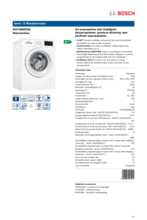 Product informatie BOSCH wasmachine WAT28645NL