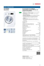 Product informatie BOSCH wasmachine WAT28690NL