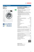 Product informatie BOSCH wasmachine WAT28695NL