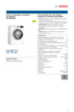 Product informatie BOSCH wasmachine WAU28P00NL