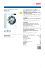 Product informatie BOSCH wasmachine WAU28S00NL