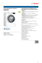 Product informatie BOSCH wasmachine WAU28T70NL