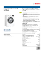 Product informatie BOSCH wasmachine WAU28U00NL