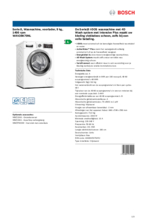 Product informatie BOSCH wasmachine WAV28K70NL