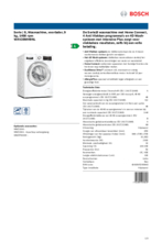 Product informatie BOSCH wasmachine WAV28MH9NL