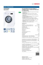 Product informatie BOSCH wasmachine WAW32461NL