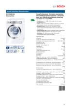 Product informatie BOSCH wasmachine WAY32841NL