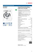 Product informatie BOSCH wasmachine WAY32891NL