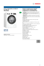 Product informatie BOSCH wasmachine WGG244010