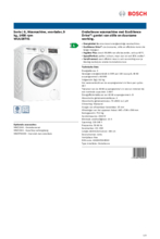 Product informatie BOSCH wasmachine WUU28T41