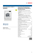 Product informatie BOSCH wasmachine inbouw WIW28541EU