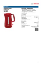Product informatie BOSCH waterkoker rood TWK3A014