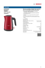 Product informatie BOSCH waterkoker rood TWK6A014