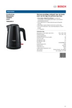 Product informatie BOSCH waterkoker zwart TWK6A013