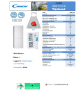 Product informatie CANDY koelkast CCBS5152W