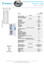 Product informatie CANDY koelkast CCBS5154W