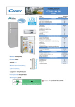 Product informatie CANDY koelkast CCDS5144SH