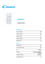 Product informatie CANDY koelkast CCDS6172W