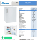 Product informatie CANDY koelkast CCTLS544WH
