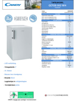 Product informatie CANDY koelkast CCTOS502WH
