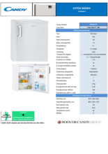 Product informatie CANDY koelkast CCTOS542WH