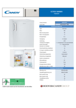 Product informatie CANDY koelkast CCTOS544WH