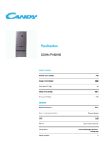 Product informatie CANDY side/by/side koelkast CCMN7182IXS
