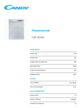 Product informatie CANDY vaatwasser CDP2D36W