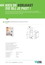 Product informatie ETNA koelkast inbouw AK2102DA
