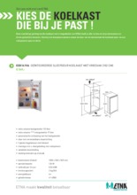 Product informatie ETNA koelkast inbouw EEK141VA